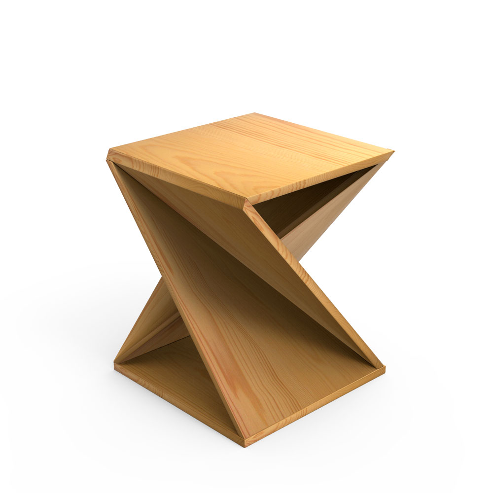 Twisted Geometry End Table | Natural | Rainforest Italy