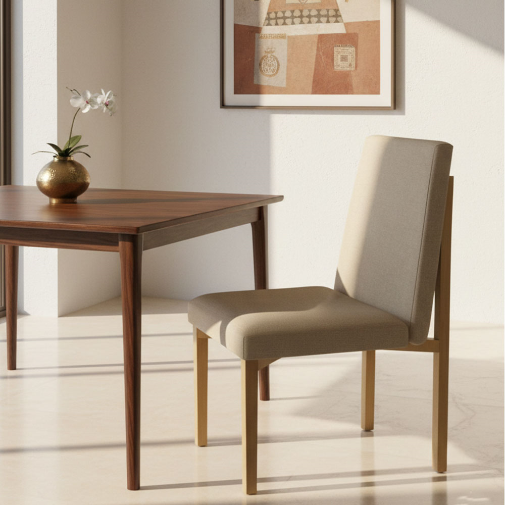 CROSSBAR DINING CHAIR - BEIGE