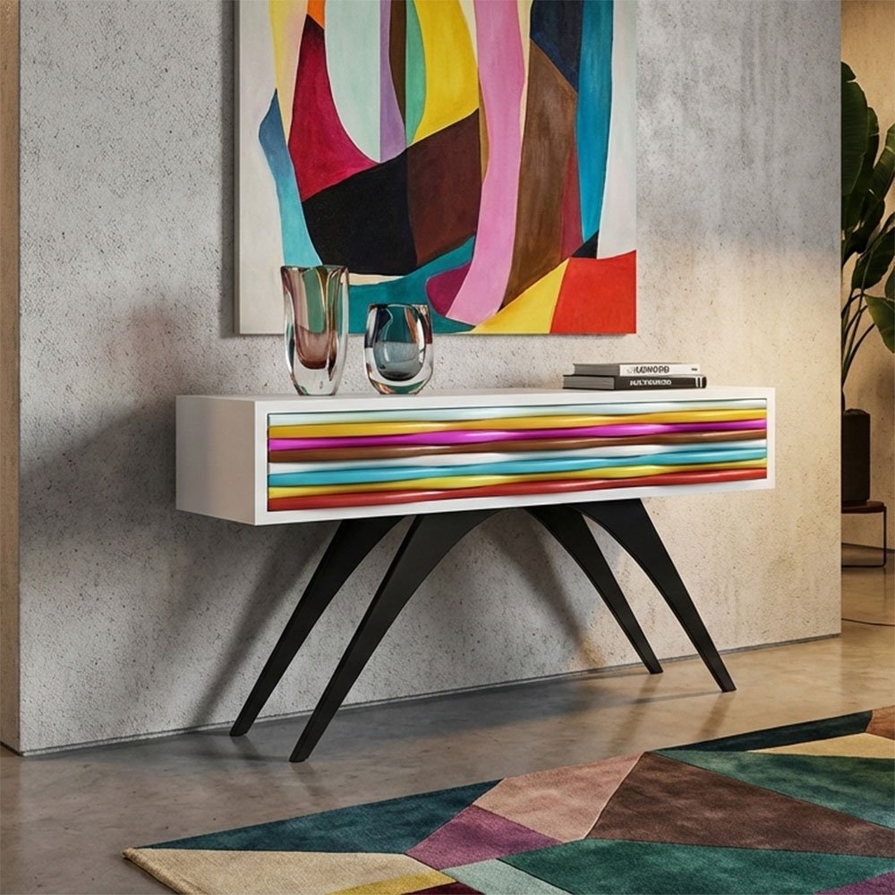 CURVE BAND CABINET - WHITE
